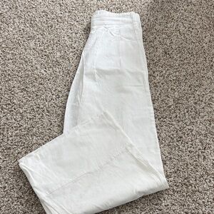 Women's Wide Leg Pants & cropped top set - White